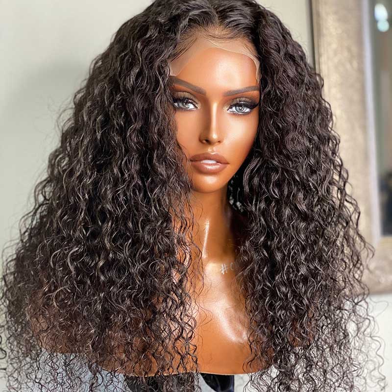 Pre Bleached Knots Short Curly Human Hair Wigs 13x4 HD Glueless Wig Pre Blucked 180% Density Daisy Hair