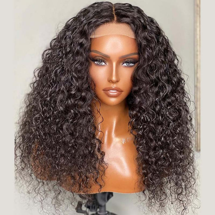 Pre Bleached Knots Short Curly Human Hair Wigs 13x4 HD Glueless Wig Pre Blucked 180% Density Daisy Hair