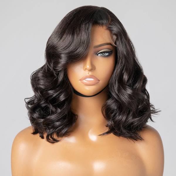 Flash Sale Short Body Wave Human Hair Wigs Glueless C-shaped Side Part Bob Wigs-Daisyhair