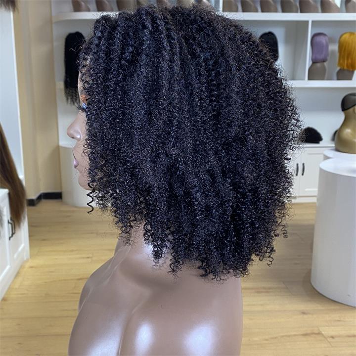 Short Kinky Curly Wigs for Black Women Black Curly Lace Front Wigs Human Hair Pre Plucked 180% Density - Daisy Hair