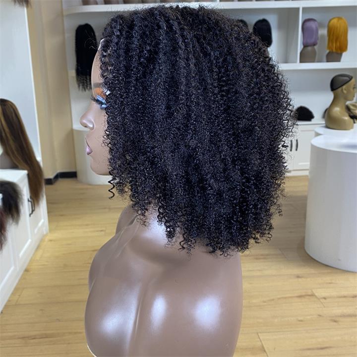 Short Kinky Curly Wigs for Black Women Black Curly Lace Front Wigs Human Hair Pre Plucked 180% Density - Daisy Hair