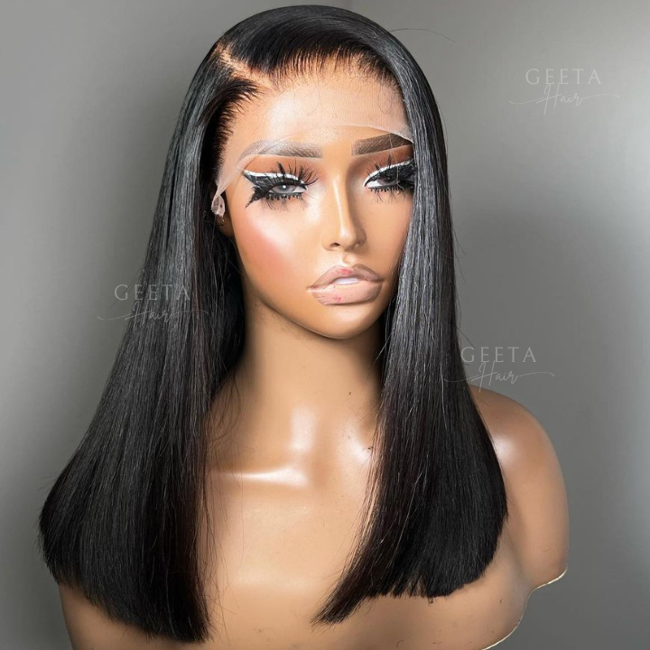 Flash Sale Short Straight Human Hair Wigs Glueless C-shaped Side Part Bob Wigs-Daisy Hair
