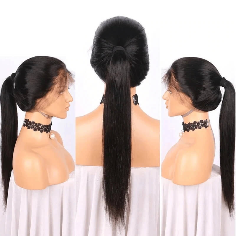 Straight Hair 360 Lace Frontal Wigs Pre Plucked With Baby Hair 100% Virgin Human Hair Wigs Near Me-Daisy Hair