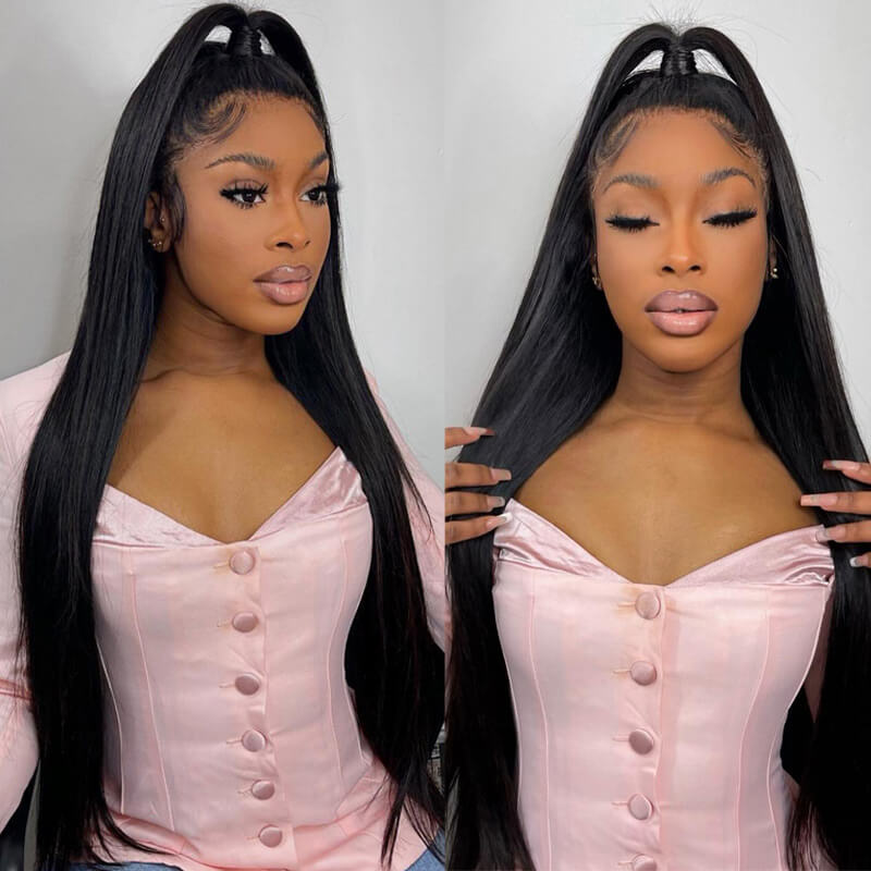 Straight Hair 360 Lace Frontal Wigs Pre Plucked With Baby Hair 100% Virgin Human Hair Wigs Near Me-Daisy Hair