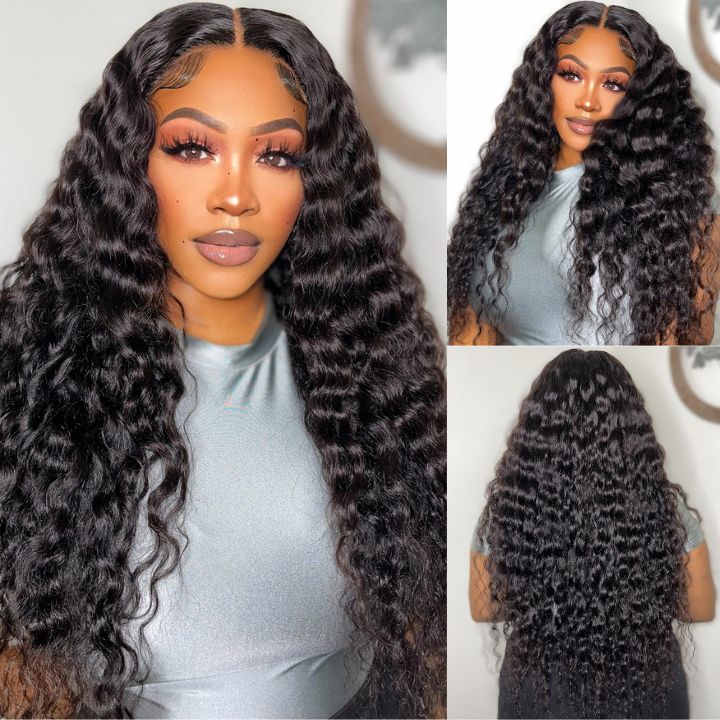 Flash Sale Glueless Deep Wave Pre Cut HD Transaparent Lace Human Hair Wigs-Daisy Hair