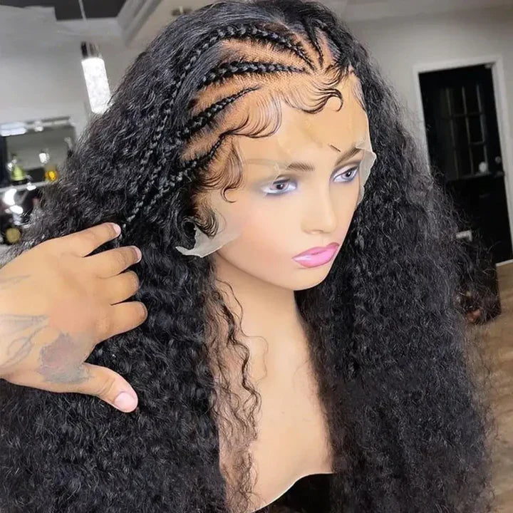 Ready And Go Glueless Pre Braided Wig Burmese Curl 7x5 Pre Cut Lace Human Hair Wigs Braided Lace Front Wigs Daisy Hair