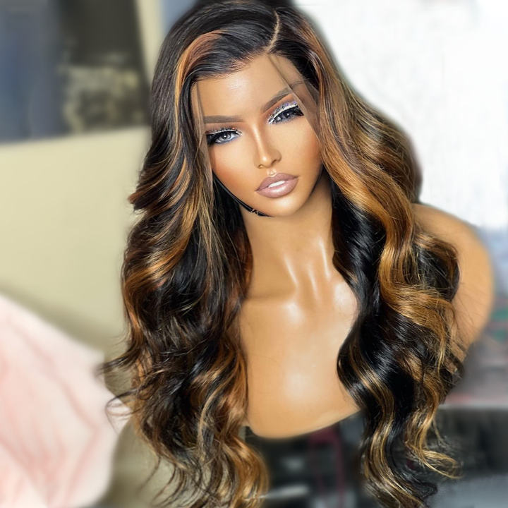 Body Wave Highlight Honey Blond Wig 13x4/4x4 HD Lace Front Piano Colored Human Hair Wigs Daisy Hair