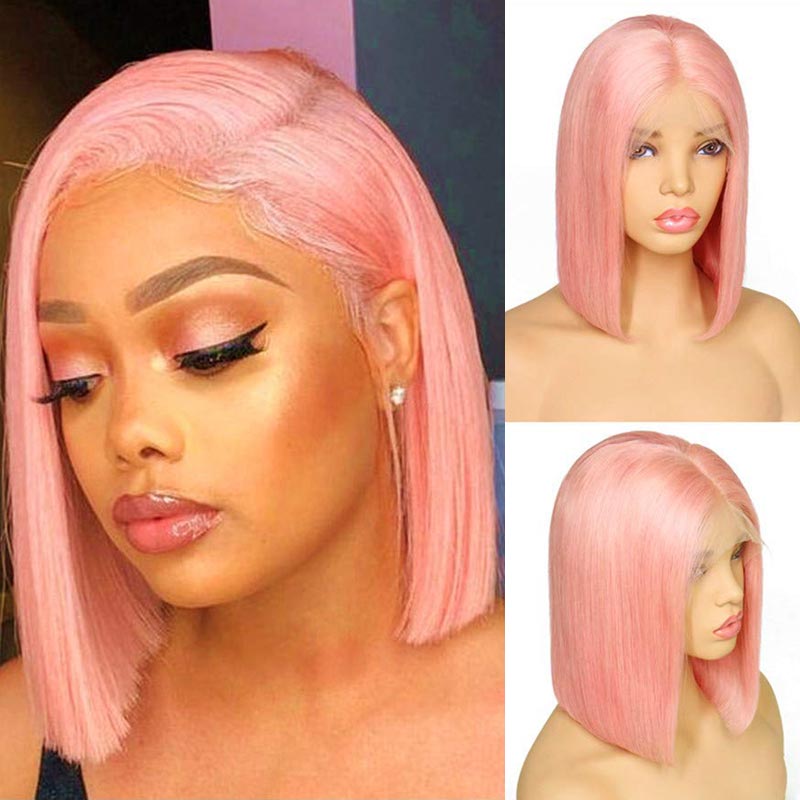 Ginger/Klein Blue/99J Burgundy/Pink HD Lace Wig Long Short Bob Straight Hair Wig 10-16 Inch 13x4 Lace Front Wig 4x4 Closure Human Hair Wig-	Daisy Hair
