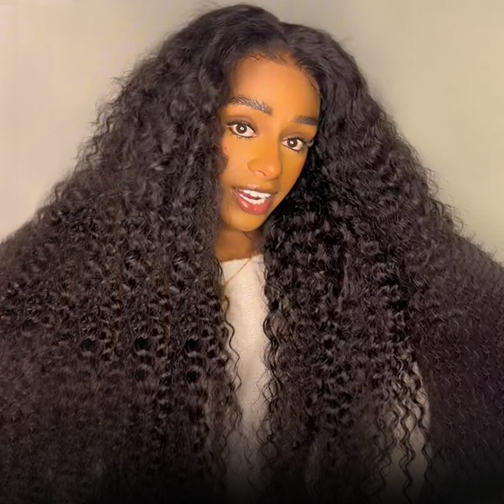 Black Curly Hair 13x4 HD Lace Front Wig 100% Virgin Human Hair Wigs Pre Plucked Hairline-Daisy Hair