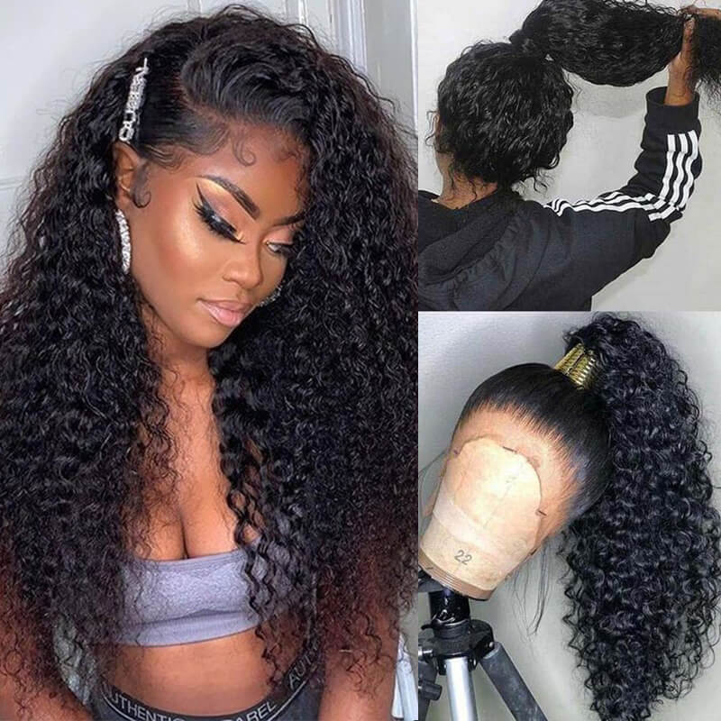 Black Curly Hair 360 Lace Front Wigs 100% Real Human Hair Wig Pre Plucked With Baby Hair-Daisy Hair