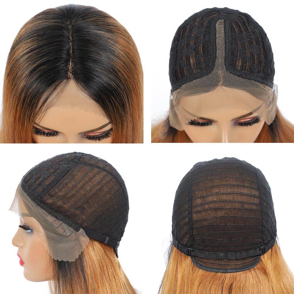 Body Wave Hair 1b/30 Ombre Honey Brown Color Guleless T Part Lace Frontal Wig 100% Virgin Human Hair Wigs- Daisy Hair