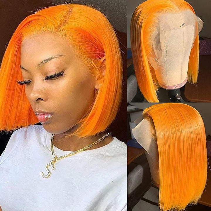 Ginger/Klein Blue/99J Burgundy/Pink HD Lace Wig Long Short Bob Straight Hair Wig 10-16 Inch 13x4 Lace Front Wig 4x4 Closure Human Hair Wig-	Daisy Hair
