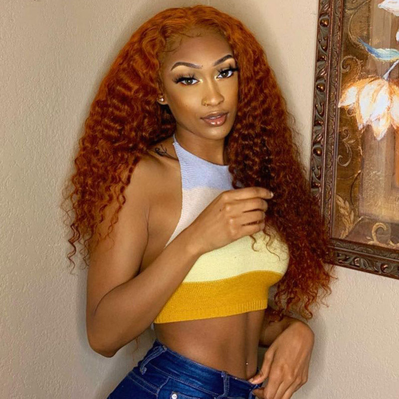 Ginger Color Wig Curly Hair 13x4 HD Lace Front Wig 100% Virgin Human Hair Wig Natural Hairline With Baby Hair- Daisy Hair