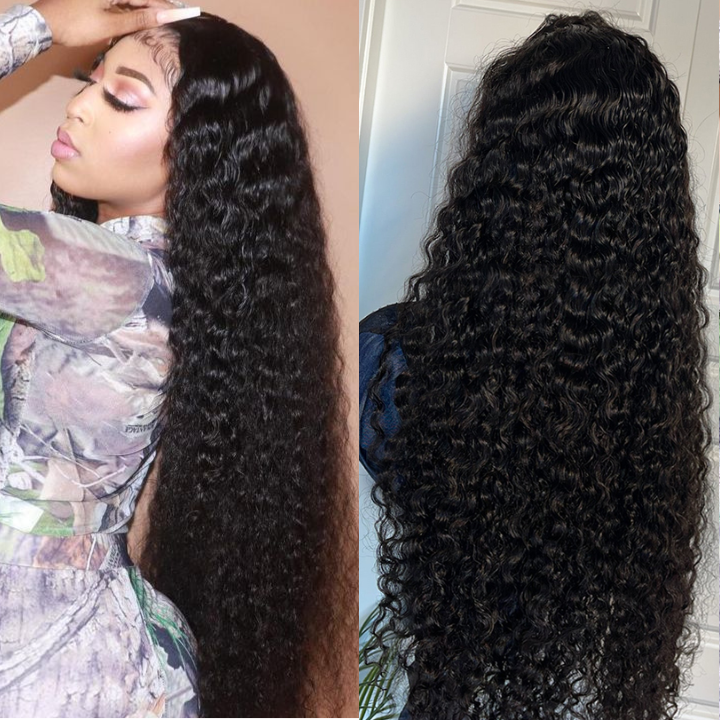 Black Curly Hair 13x4 HD Lace Front Wig 100% Virgin Human Hair Wigs Pre Plucked Hairline-Daisy Hair