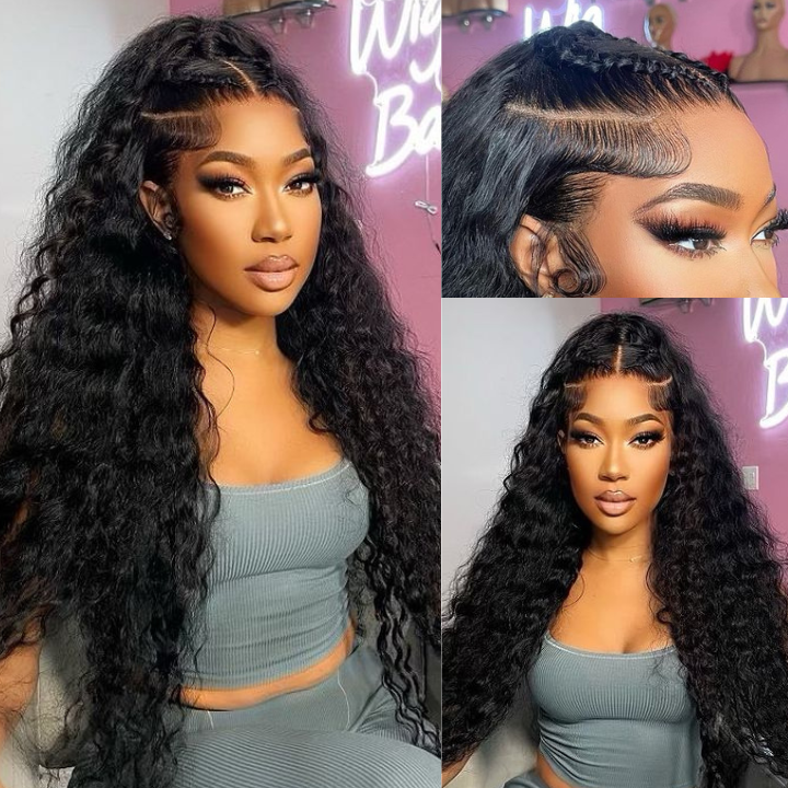 Black Curly Hair 13x4 HD Lace Front Wig 100% Virgin Human Hair Wigs Pre Plucked Hairline-Daisy Hair