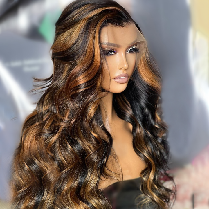 Body Wave Highlight Honey Blond Wig 13x4/4x4 HD Lace Front Piano Colored Human Hair Wigs Daisy Hair