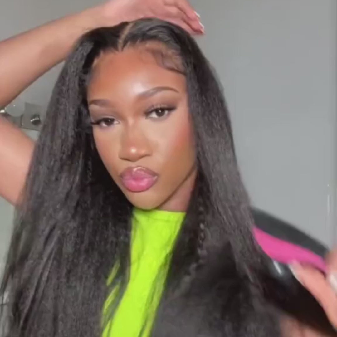 Kinky Straight Hair Wig 360 Hd Transparent Lace Front Wig Human Hair Wigs For Women Full End Glueless Brazilian Hair-Daisy Hair
