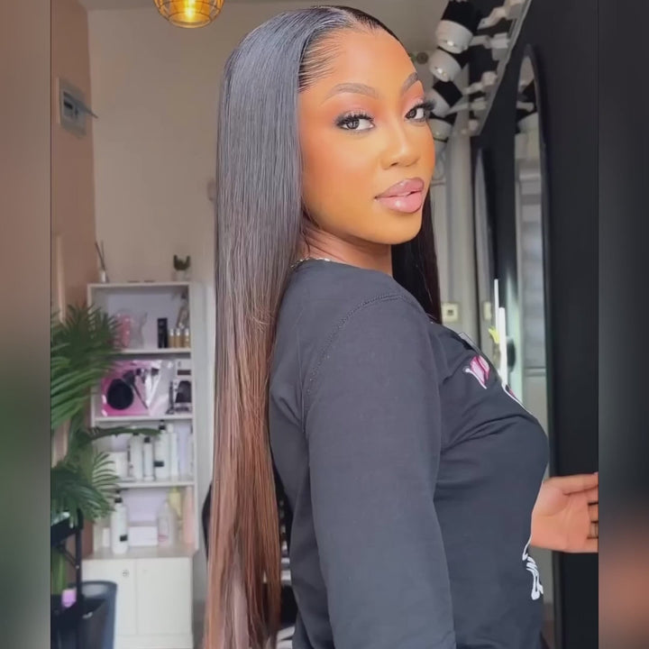Pre Bleached Knots Wear and Go Straight Wigs 13x4 HD Lace Front Wig Human Hair Ombre Colored Wig 180% Density Daisy Hair