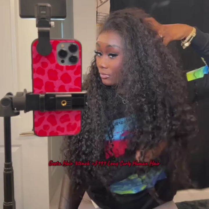 Black Curly Hair 13x4 HD Lace Front Wig 100% Virgin Human Hair Wigs Pre Plucked Hairline-Daisy Hair