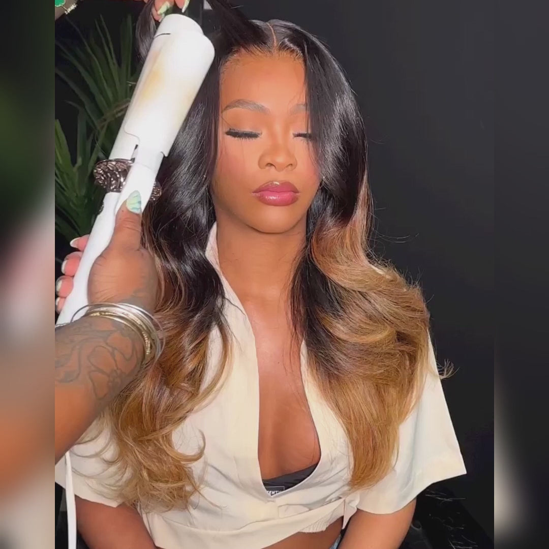 Glueless Wigs Body Wave Lace Frontal Brown And Honey Blonde Ombre Human Hair Wigs Pre Plucked Hairline Daisy Hair