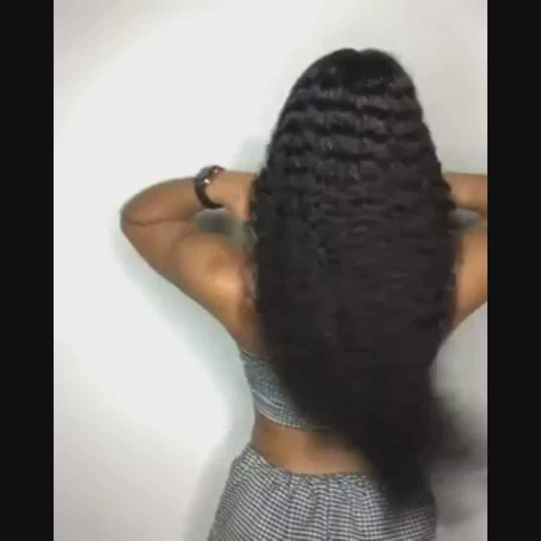 Wear Go Glueless Deep Wave Pre Cut HD Transaparent Lace Human Hair Wigs With Breathable Cap Air Wig-Daisy Hair