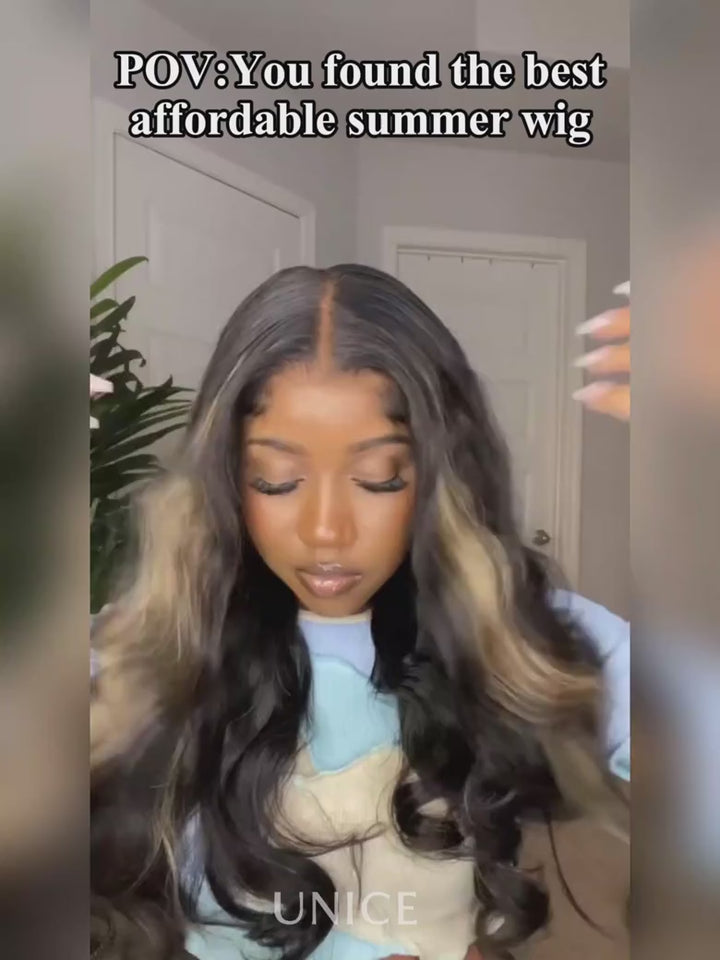 Highlight Brown 13x4 Body Wave Pre Cut HD Lace Front Wigs Glueless Highlights Color Human Hair Wigs-Daisy Hair