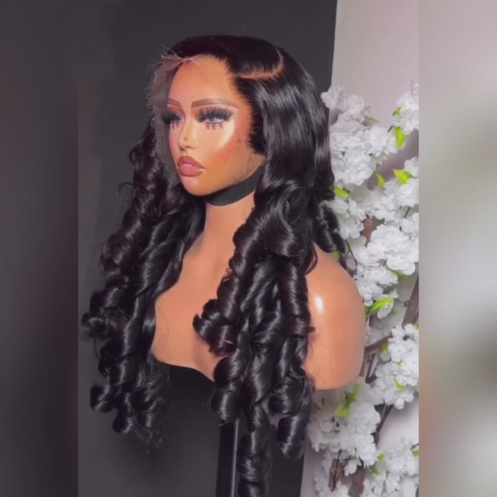 300% Density 3D Body Wave 13x6 Lace Frontal Wig Pre Plucked Pre Bleached Pre Cut Gluless Wig No Code Needed Daisy Hair