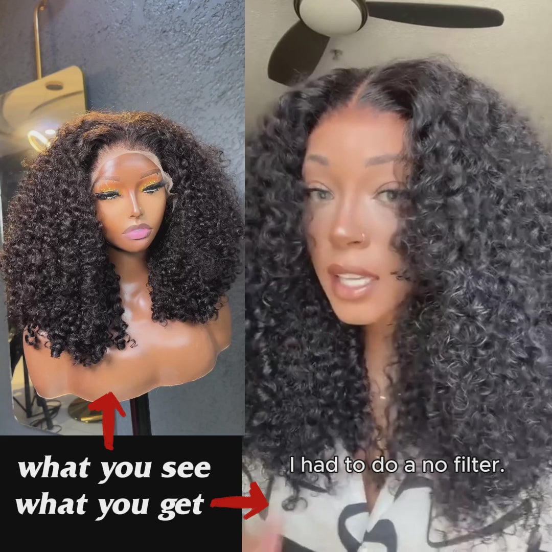 360 Lace Frontal Human Hair Kinky Curly Wigs Pre Plucked With Baby Hair Natural Hairline Glueless Wig-Daisy Hair