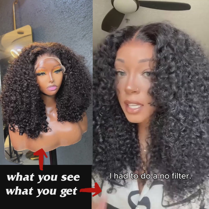 360 Lace Frontal Human Hair Kinky Curly Wigs Pre Plucked With Baby Hair Natural Hairline Glueless Wig-Daisy Hair