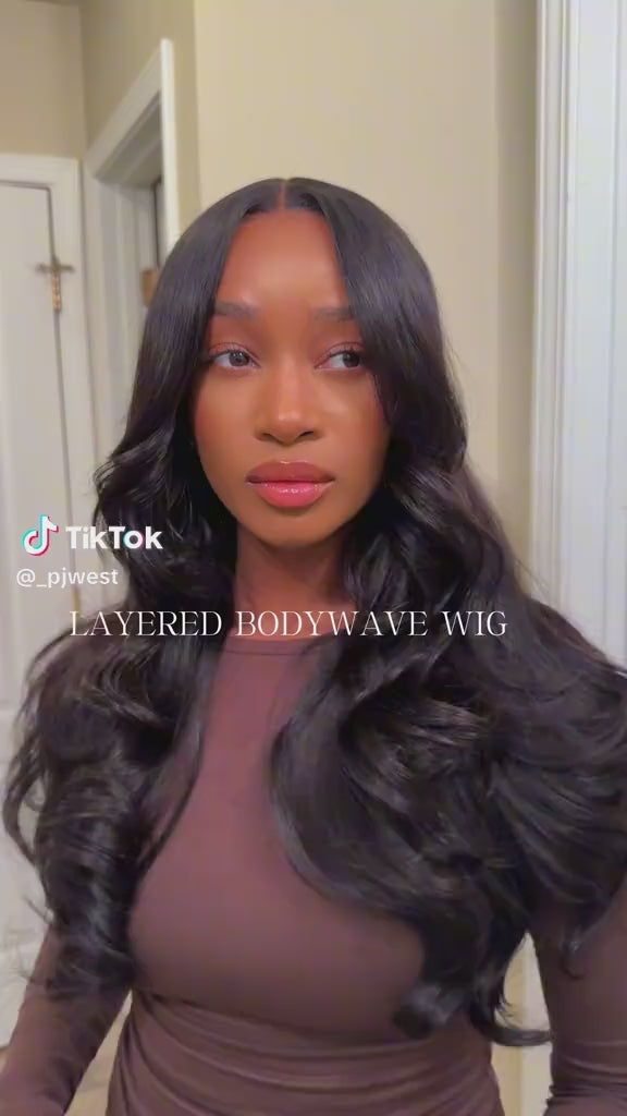 Layer Cut Ombre Brown Colored Wig Short Body Bob Wigs Wear Go Glueless C Part HD Lace Wig Daisy Hair