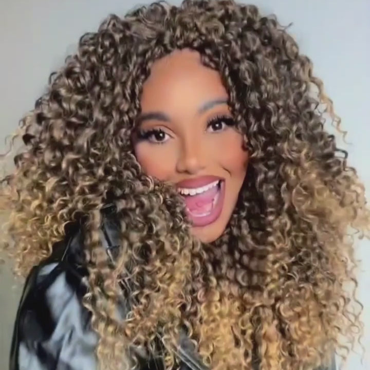 Luxury Designer Series 250% Density Afro Kinky Curly Wig 13x4 Lace Front Human Hair Wig Highlight Wigs Pre Plucked Daisy Hair
