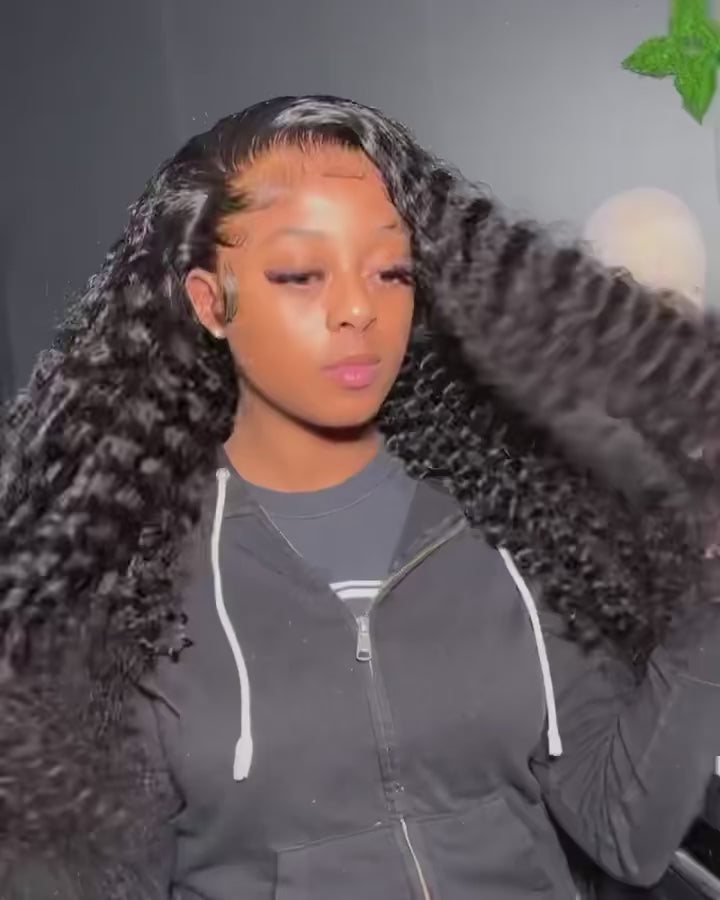 Loose Deep Wave 360 HD Transparent Lace Front Wig Pre Plucked Natural Color Human Hair Wigs Daisy Hair