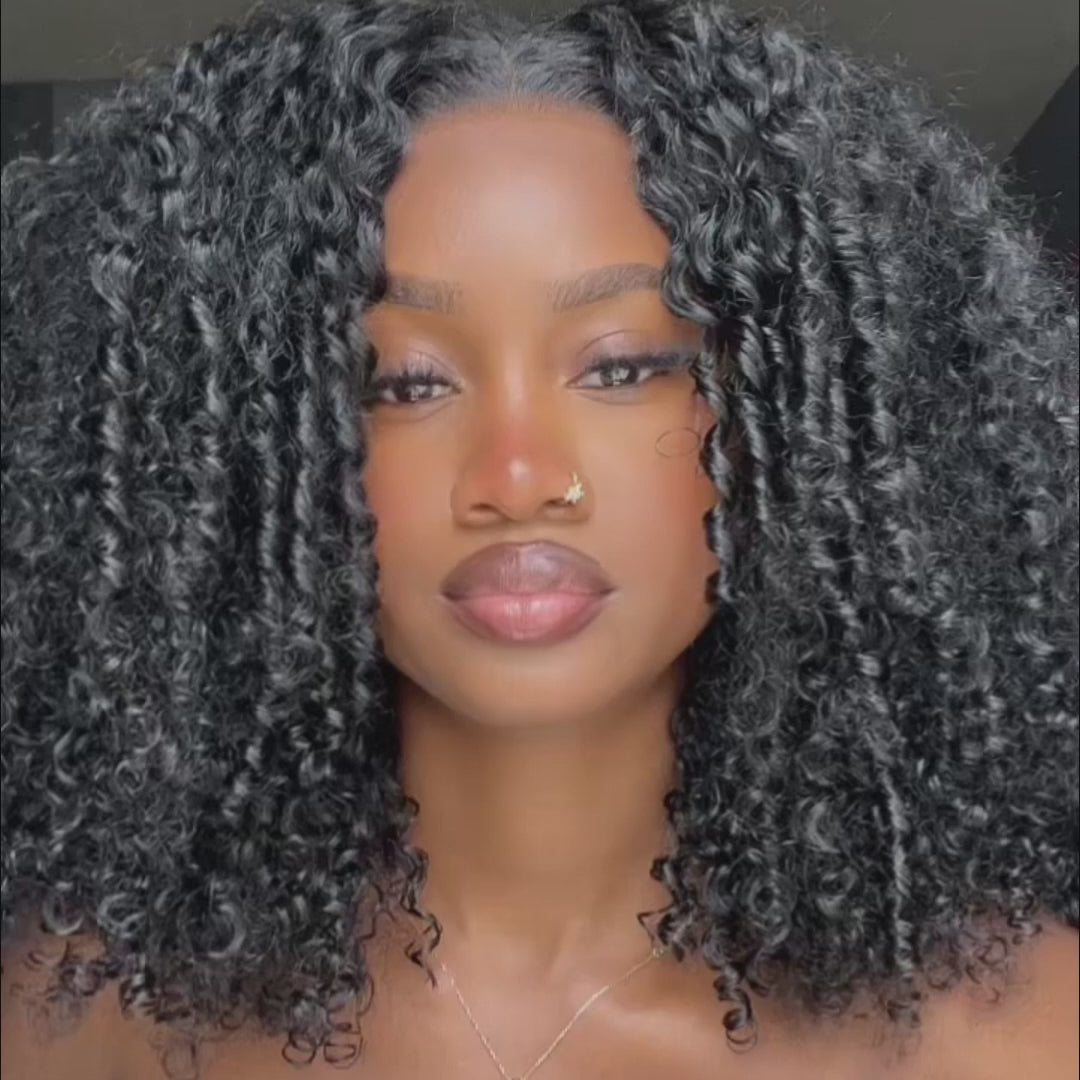 Full 250% Density Finger Coily Curly Glueless Wig 13x4 Curly HD Lace Front Wigs Pre Bleached Natural Hairline Daisy Hair