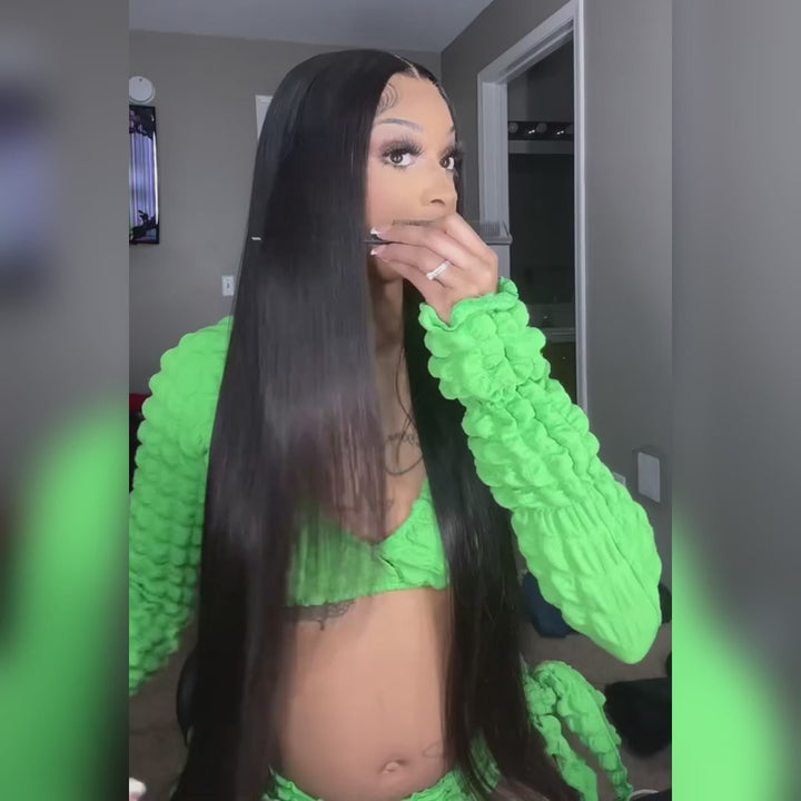Pre Bleached 13x6 Straight Lace Front Wigs Human Hair 180% Density HD Transparent Glueless Wigs Daisy Hair