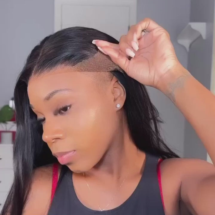 Wear Go Glueless Straight Pre Cut HD Transaparent Lace Human Hair Wigs With Breathable Cap Air Wig-Daisy Hair