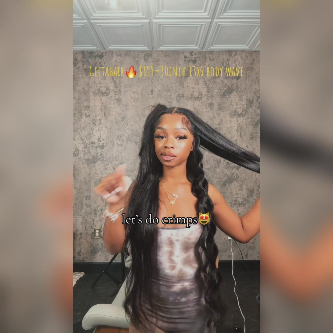 30inch=$199 Tiktokers Recommend 180% Density Body Wave HD  Lace Frontal Wig Pre Bleached Glueless Wigs-Daisy Hair