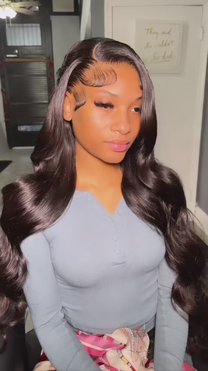 Highlight Brown Glueless G1B/30 Color Body Wave 13x4 HD Lace Front Wig Pre Plucked 180% Density-Daisy Hair