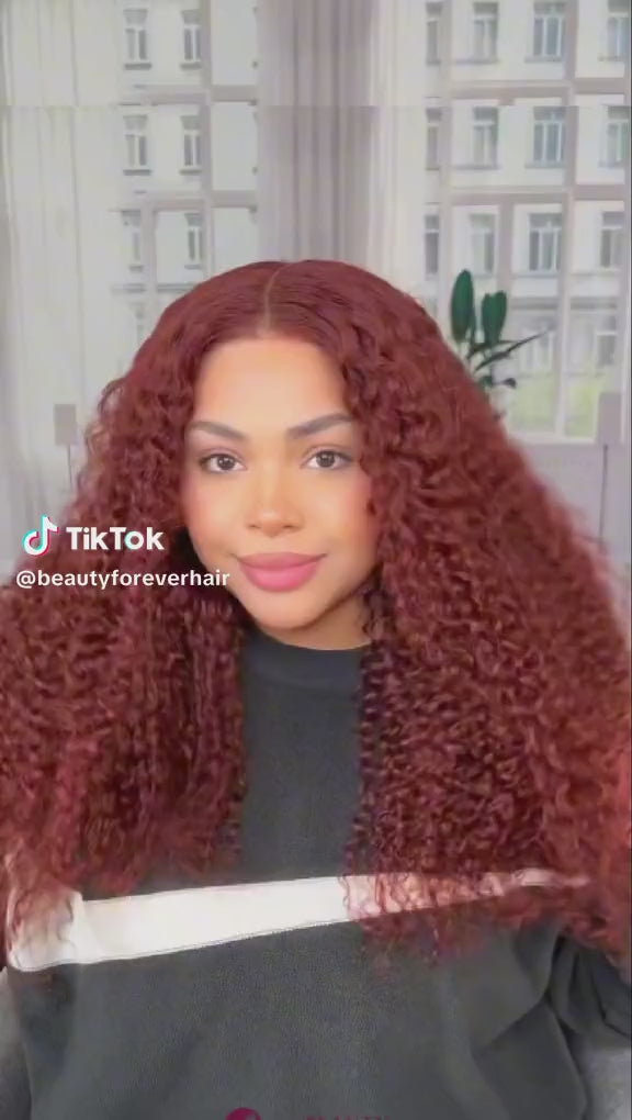 Pre Bleached Reddish Brown Afro Kinky Curly Lace Front Wigs Pre Blucked Glueless Wig 180% Density Daisy Hair