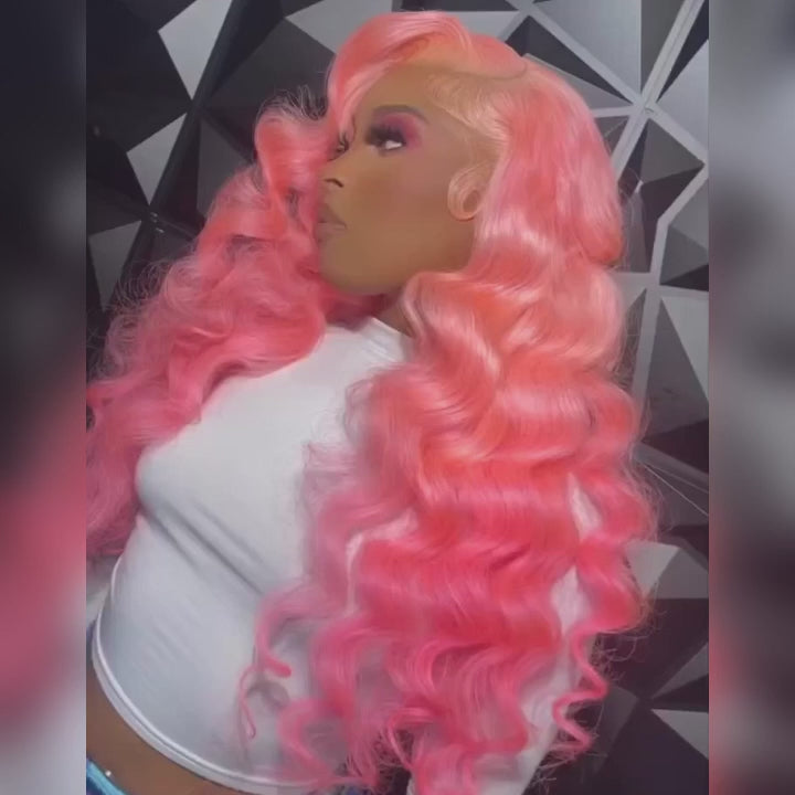 Glueless 13x4/6x4.5 Pink Body Wave Pre Cut HD Transaparent Lace Human Hair Wigs- Daisy Hair