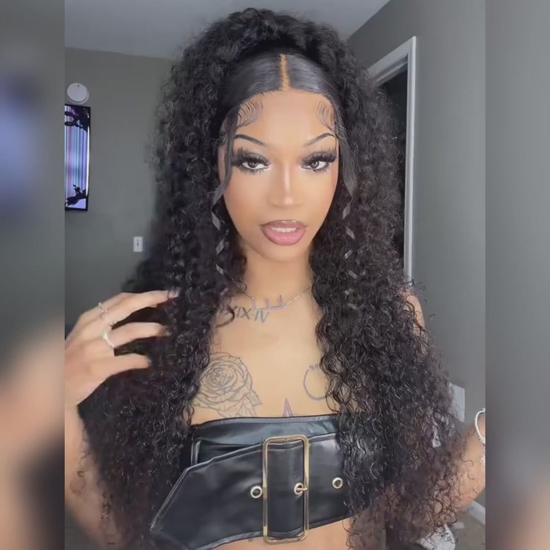 Black Curly Hair 13x4 HD Lace Front Wig 100% Virgin Human Hair Wigs Pre Plucked Hairline-Daisy Hair
