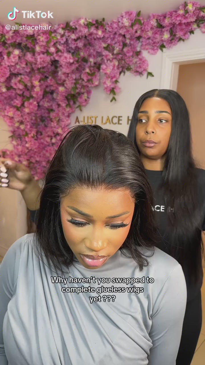 Pre Bleached Knots T1B/4/27 Ombre Straight Layered Cut Lace Front Wigs  Pre-Blucked 180% Density Daisy Hair