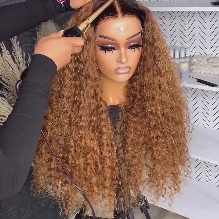 Curly Hair Highlights Wig 13x4 HD Lace Frontal/4x4 Lace Closure Glueless Wig Ombre Human Hair Wigs- Daisy Hair