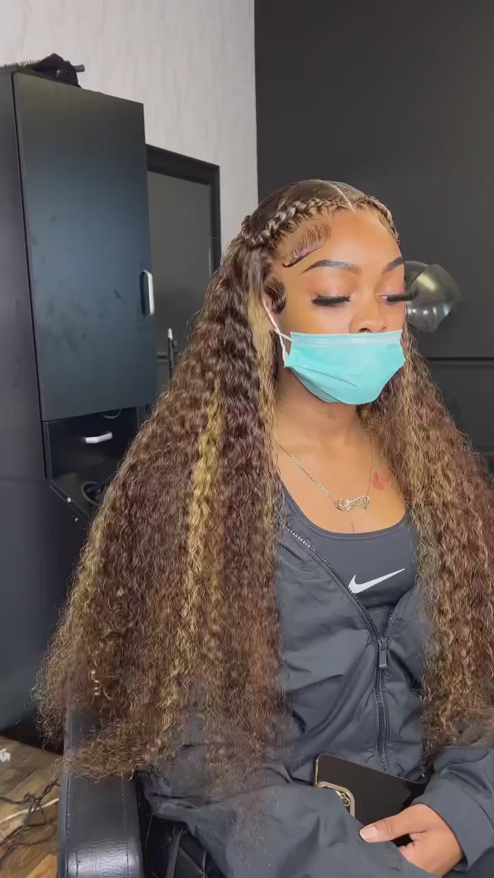 Glueless 5x5 Lace Closure Wig Ombre Colored Human Hair Wigs Collection Natural Crimps Curls Loose Deep Wave-Daisy Hair