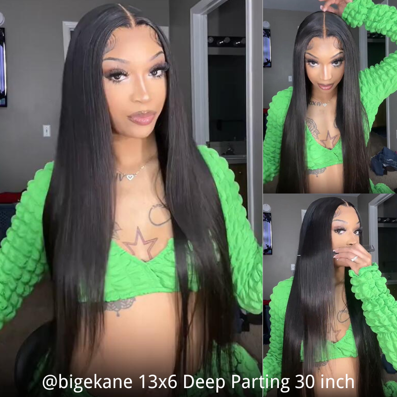 Pre Bleached 13x6 Straight Lace Front Wigs Human Hair 180% Density HD Transparent Glueless Wigs Daisy Hair