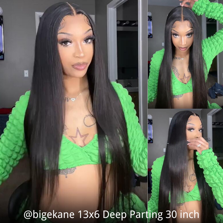 Pre Bleached 13x6 Straight Lace Front Wigs Human Hair 180% Density HD Transparent Glueless Wigs Daisy Hair