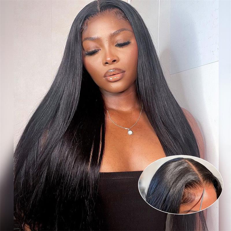 Wear Go Glueless Straight Pre Cut HD Transaparent Lace Human Hair Wigs With Breathable Cap Air Wig-Daisy Hair