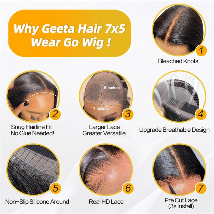 Wear Go Glueless Wigs Kinky Straight Pre Cut HD Transaparent Lace Human Hair Wigs With Breathable Wear & Go Pre Plucked Hairline Cap Air Wig-DaisyHair