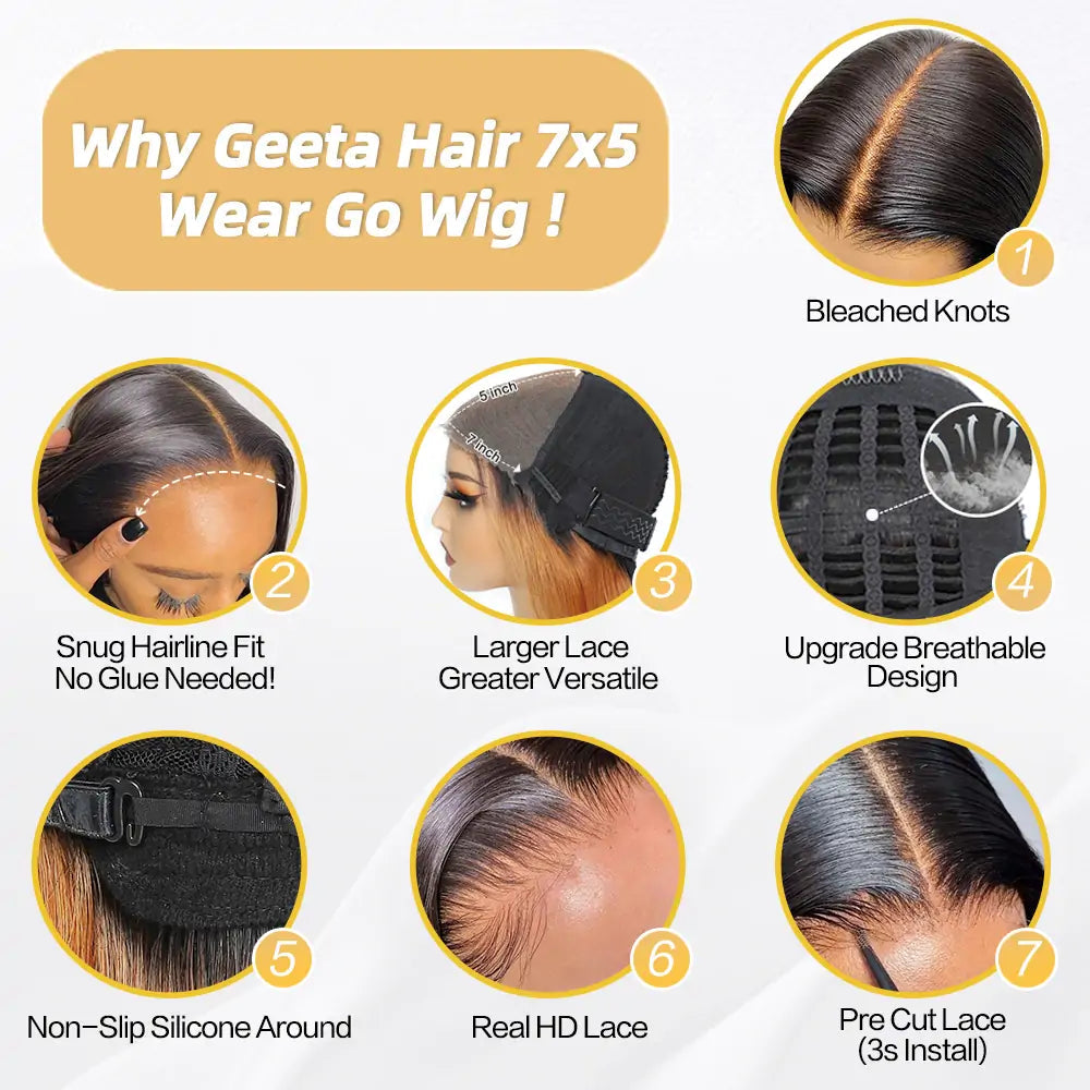 Wear Go Glueless Deep Wave Pre Cut HD Transaparent Lace Human Hair Wigs With Breathable Cap Air Wig-Daisy Hair